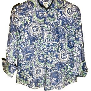 Brooks Brothers Blue and Green Floral Shirt